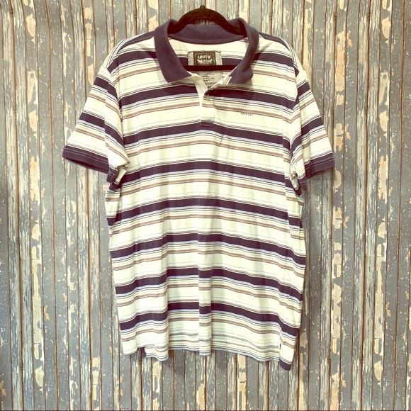 Levi’s Polo Collared Striped Shirt - Picture 1 of 8